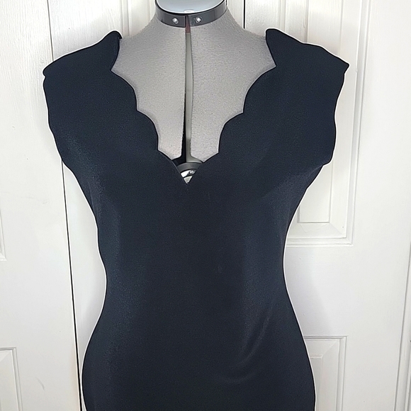 Susan Roselli by Vijack Black V Cut Dress Vintage Size 12 - Picture 2 of 8